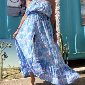 Robe Boheme bleue face