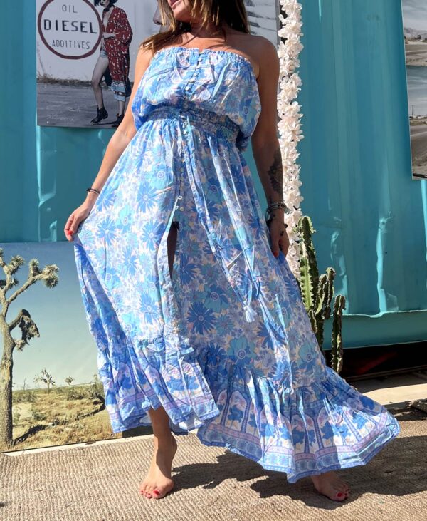 Robe Boheme bleue face