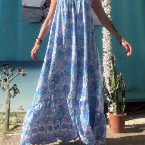 Robe Boheme dos nue bleue face