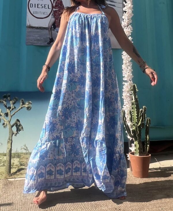 Robe Boheme dos nue bleue face